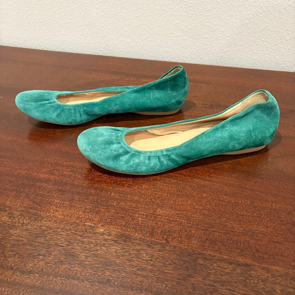 J. Crew CeCe Suede Ballet Flats - Teal, 10 - Picture 3 of 7
